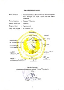 RESPON PERTUMBUHAN DAN HASIL TANAMAN PAKCOY (Brassica Rapa L.) PADA ...